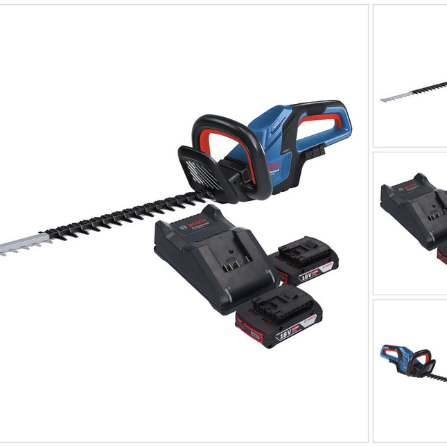 Bosch GHE 18V-60 Cortasetos profesional sin cable 18 V 60 cm sin escobillas + 2x acumulador 2,0 Ah + cargador