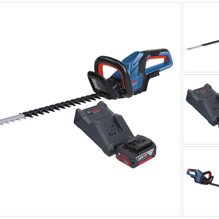 Bosch GHE 18V-60 Cortasetos profesional sin cable 18 V 60 cm sin escobillas + 1x batería 4,0 Ah + cargador
