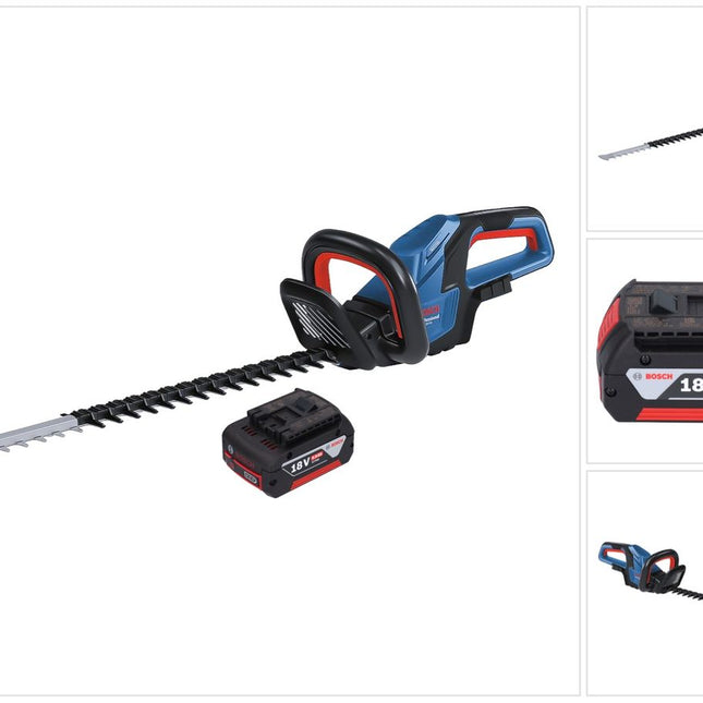 Bosch GHE 18V-60 Professional Akku Heckenschere 18 V 60 cm Brushless + 1x Akku 5,0 Ah - ohne Ladegerät