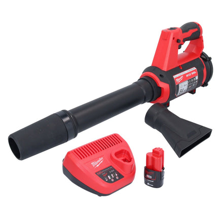 Soplador a batería Milwaukee M12 BBL-201 12 V + 1x batería 2.0 Ah + cargador