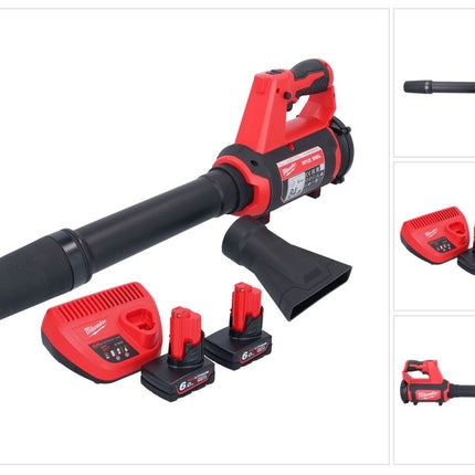 Milwaukee M12 BBL-602 akumulatorowa dmuchawa 12 V + 2x akumulator 6,0 Ah + ładowarka