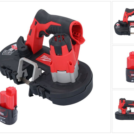 Sierra de cinta sin cable Milwaukee M12 BS-201 12 V 41 x 41 mm + 1x batería 2.0 Ah - sin cargador