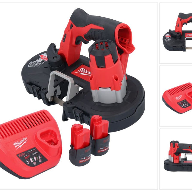 Milwaukee M12 BS-252 Akku Bandsäge 12 V 41 x 41 mm + 2x Akku 2,5 Ah + Ladegerät