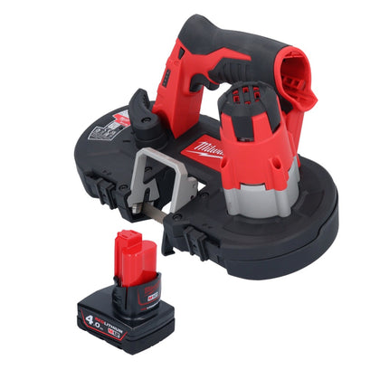 Milwaukee M12 BS-401 Akku Bandsäge 12 V 41 x 41 mm + 1x Akku 4,0 Ah - ohne Ladegerät