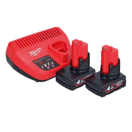 Milwaukee M12 BS-402 Akku Bandsäge 12 V 41 x 41 mm + 2x Akku 4,0 Ah + Ladegerät