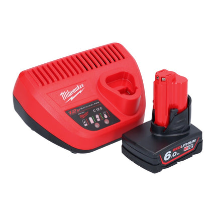 Sierra de cinta a batería Milwaukee M12 BS-601 12 V 41 x 41 mm + 1x batería 6,0 Ah + cargador