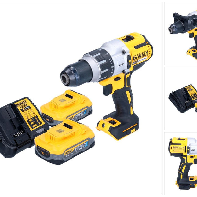 Trapano a percussione a batteria DeWalt DCD 996 H2 18 V 95 Nm brushless + 2x batteria Powerstack 5,0 Ah + caricabatterie