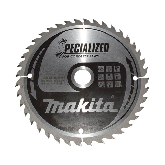 Makita CCF16540E SPECIALIZED saw blade 165 x 20 mm 40 teeth for wood ( B-32954 )