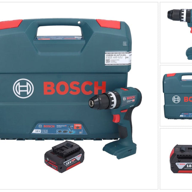 Bosch GSB 18V-45 Professional Akku Schlagbohrschrauber 18 V 45 Nm Brushless + 1x Akku 4,0 Ah + L-Case - ohne Ladegerät