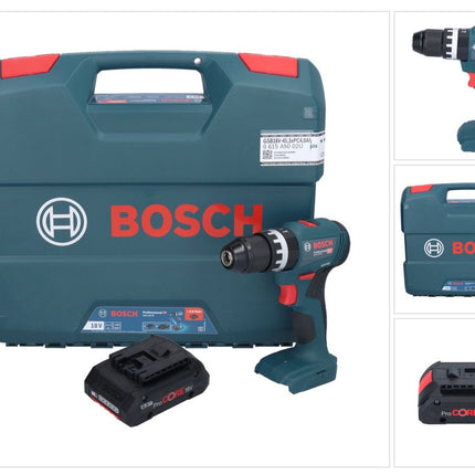 Bosch GSB 18V-45 Professional 18 V 45 Nm Brushless trapano avvitatore a percussione senza filo + 1x ProCORE 4.0 Ah batteria + L-Case - senza caricabatterie