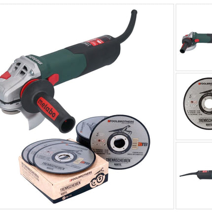 Metabo WE 15-125 Smerigliatrice angolare rapida 1550 W 125 mm + 25x disco da taglio Toolbrothers MANTIS