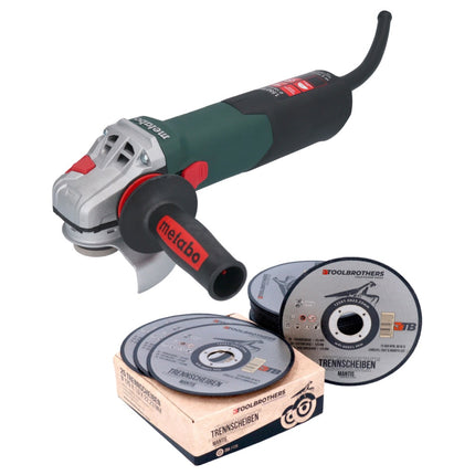 Metabo WE 15-125 Smerigliatrice angolare rapida 1550 W 125 mm + 25x disco da taglio Toolbrothers MANTIS
