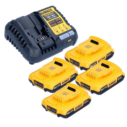 DeWalt DCB 1104 D4 Set de batería de arranque 12 V / 18 V 4x batería 2,0 Ah + cargador DCB 1104