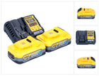 DeWalt DCB 1104 H2 Battery Starter Set 12 V / 18 V 2x batteria Powerstack 5,0 Ah + caricatore DCB 1104