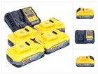 DeWalt DCB 1104 H4 Set de batería de arranque 12 V / 18 V 4x batería Powerstack 5,0 Ah + cargador DCB 1104