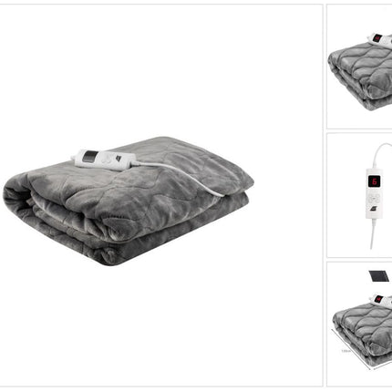 Manta eléctrica Manta eléctrica con 6 niveles de potencia Desconexión automática y protección contra sobrecalentamiento Lavable Gris 180X130 cm
