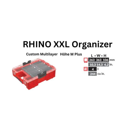Toolbrothers RHINO XXL Organizer ULTRA Höhe M+ Custom Multilayer 4 l IP66