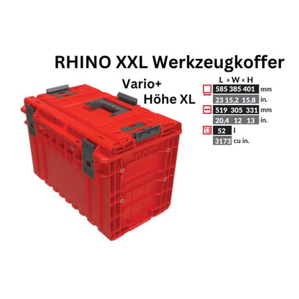 Toolbrothers RHINO XXL Werkzeugkoffer ULTRA Vario+ Höhe XL 52 l IP66 mit herausnehmbaren Trennwänden