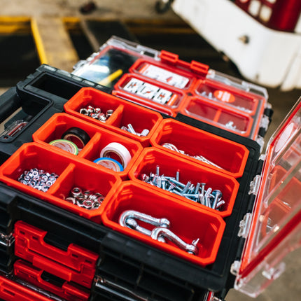 Toolbrothers RHINO XXL Organizer ECO Höhe M Boxen 2,5 l IP66 mit herausnehmbaren Boxen