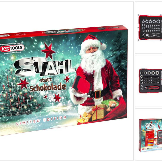 KS Tools Adventskalender „Stahl statt Schokolade“ 2023 mit 42 tlg. 1/4" Torsions Bit Set ( 999.2222 )