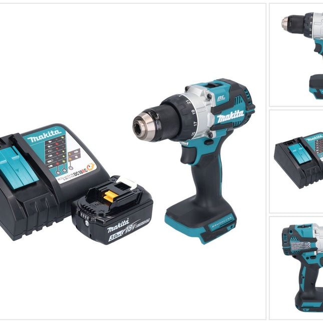Makita DHP 489 RF1 cordless impact drill 18 V 73 Nm brushless + 1x rechargeable battery 3.0 Ah + charger