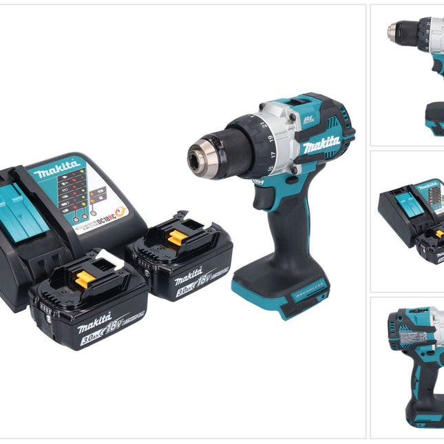 Makita DHP 489 RF cordless impact drill 18 V 73 Nm brushless + 2x rechargeable battery 3.0 Ah + charger