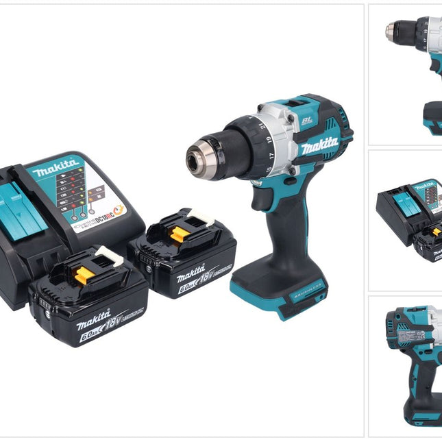 Makita DHP 489 RG cordless impact drill 18 V 73 Nm brushless + 2x rechargeable battery 6.0 Ah + charger