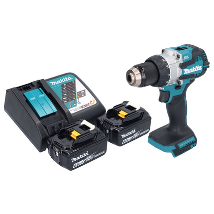 Taladro de percusión sin cable Makita DHP 489 RG 18 V 73 Nm sin escobillas + 2x batería recargable 6,0 Ah + cargador
