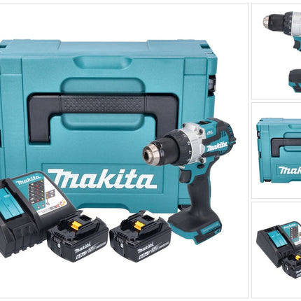 Makita DHP 489 RGJ Akku Schlagbohrschrauber 18 V 73 Nm Brushless + 2x Akku 6,0 Ah + Ladegerät + Makpac