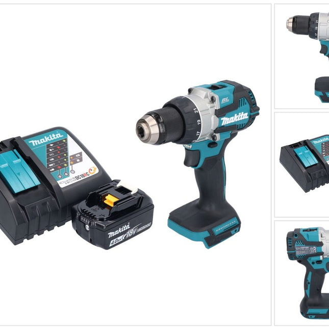 Taladro atornillador a batería Makita DDF 489 RM1 18 V 73 Nm sin escobillas + 1x batería recargable 4,0 Ah + cargador