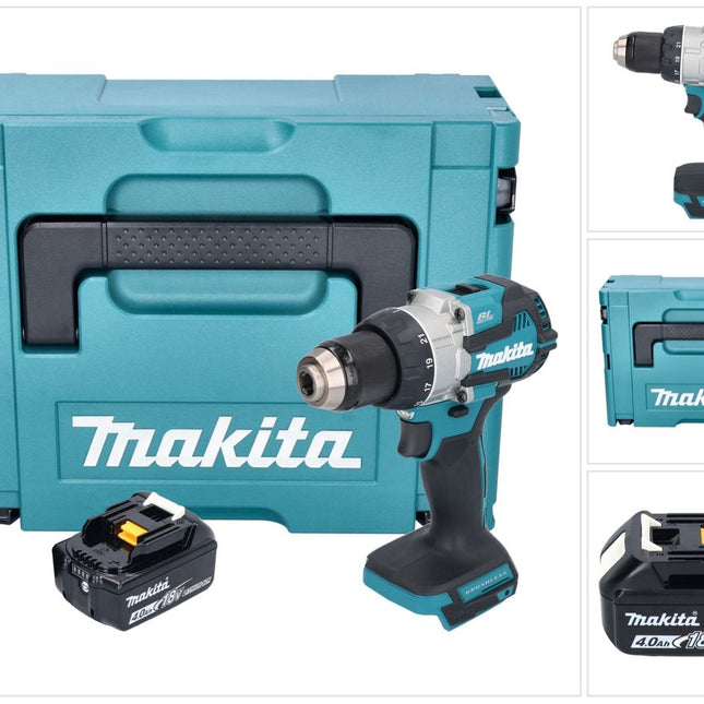 Taladro atornillador a batería Makita DDF 489 M1J 18 V 73 Nm sin escobillas + 1x batería recargable 4,0 Ah + Makpac - sin cargador