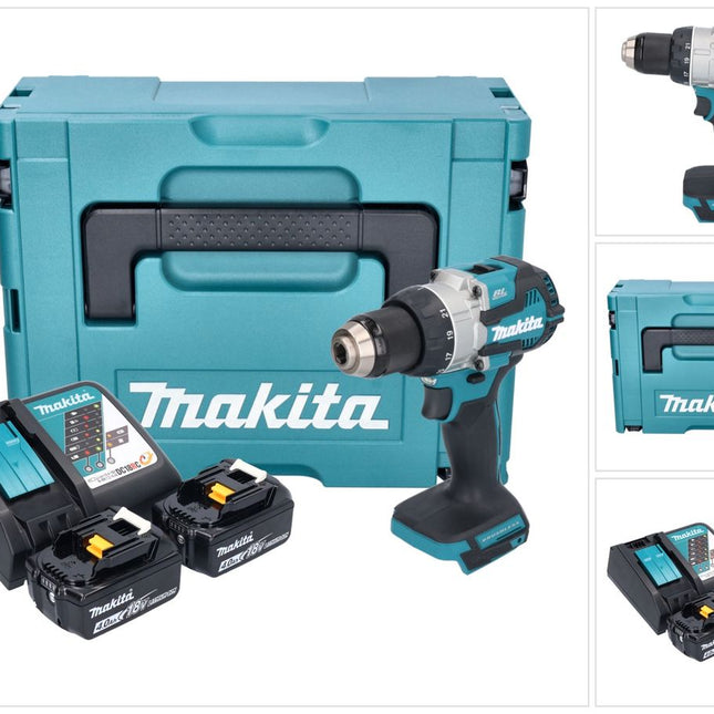 Taladro atornillador a batería Makita DDF 489 RMJ 18 V 73 Nm sin escobillas + 2x batería recargable 4,0 Ah + cargador + Makpac