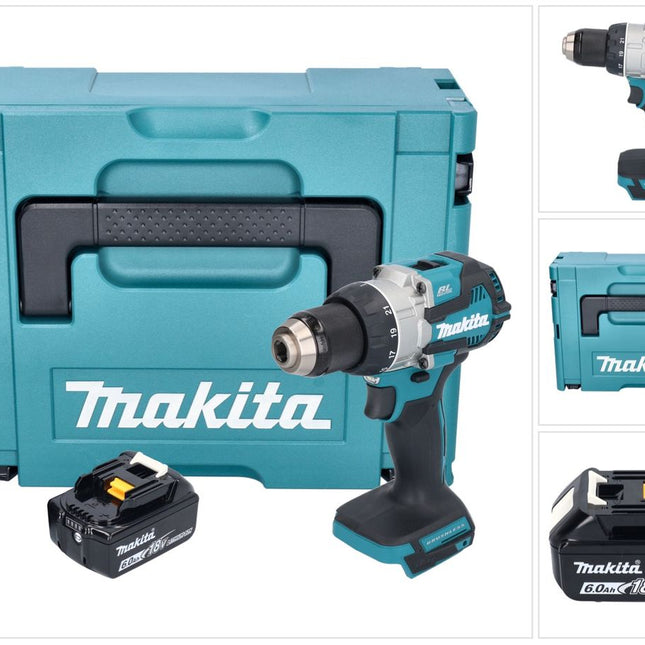 Makita DDF 489 G1J Akku Bohrschrauber 18 V 73 Nm Brushless + 1x Akku 6,0 Ah + Makpac - ohne Ladegerät