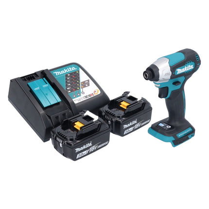 Makita DTD 157 RF Akku Schlagschrauber 18 V 140 Nm 1/4" Brushless + 2x Akku 3,0 Ah + Ladegerät