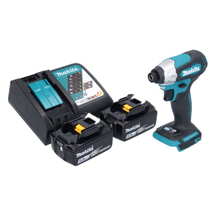 Makita DTD 157 RT cordless impact wrench 18 V 140 Nm 1/4" brushless + 2x rechargeable battery 5.0 Ah + charger
