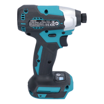 Makita DTD 157 RT cordless impact wrench 18 V 140 Nm 1/4" brushless + 2x rechargeable battery 5.0 Ah + charger