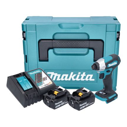 Makita DTD 157 RTJ Akku Schlagschrauber 18 V 140 Nm 1/4" Brushless + 2x Akku 5,0 Ah + Ladegerät + Makpac