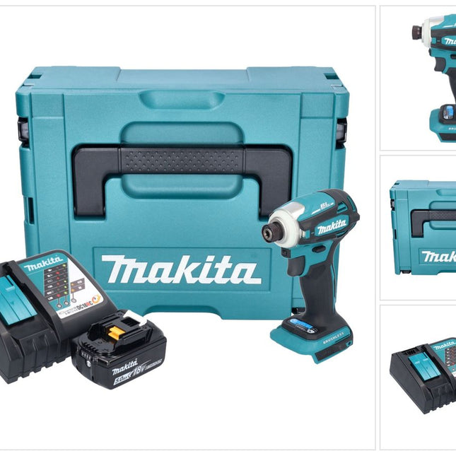 Makita DTD 172 RT1J cordless impact wrench 18 V 180 Nm 1/4" brushless + 1x rechargeable battery 5.0 Ah + charger + Makpac