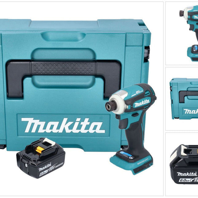 Makita DTD 172 G1J Clé à choc sans fil 18 V 180 Nm 1/4'' Brushless + 1x batterie 6,0 Ah + Makpac - sans chargeur