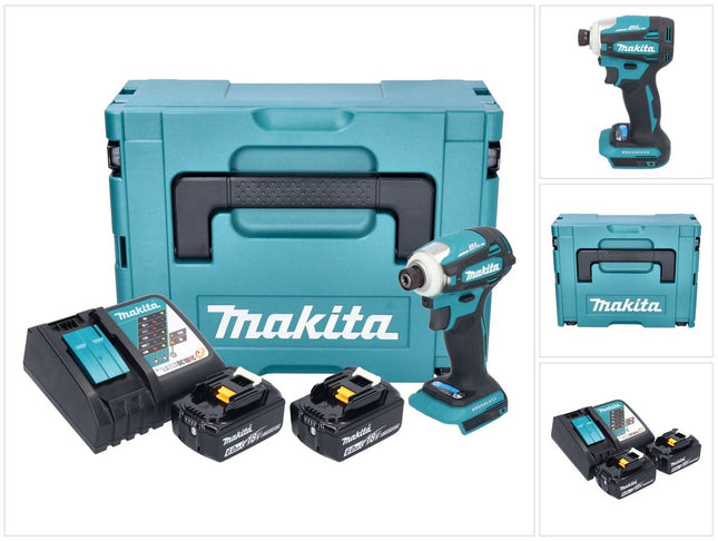 Llave de impacto sin cable Makita DTD 172 RGJ 18 V 180 Nm 1/4" sin escobillas + 2x batería recargable 6,0 Ah + cargador + Makpac