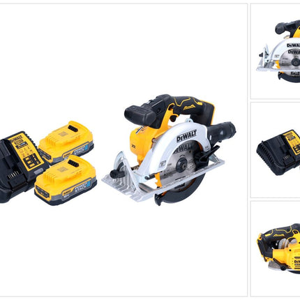 DeWalt DCS 565 E2 Scie circulaire 18 V 165 mm Brushless + 2x Powerstack batterie 1,7 Ah + chargeur