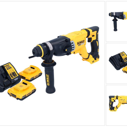 DeWalt DCH 263 D2 Akku Kombihammer 18 V 3 J SDS Plus Brushless + 2x Akku 2,0 Ah + Ladegerät