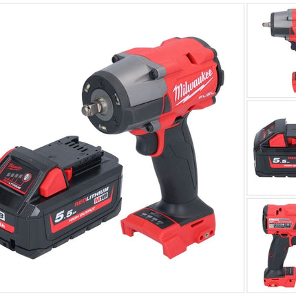 Milwaukee M18 FMTIW2F38-551 Cordless impact wrench 18 V 745 Nm 3/8" brushless + 1x rechargeable battery 5.5 Ah - without charger