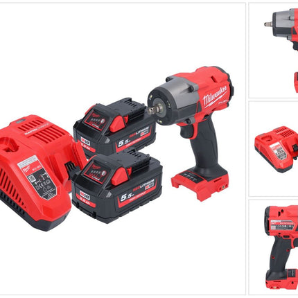 Milwaukee M18 FMTIW2F38-552 clé à chocs sans fil 18 V 745 Nm 3/8'' sans balais + 2x batterie 5,5 Ah + kit chargeur