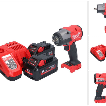 Milwaukee M18 FMTIW2F38-802 Akku Schlagschrauber 18 V 745 Nm 3/8" Brushless + 2x Akku 8,0 Ah + Ladegerät