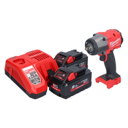 Milwaukee M18 FMTIW2F38-802 Akku Schlagschrauber 18 V 745 Nm 3/8" Brushless + 2x Akku 8,0 Ah + Ladegerät