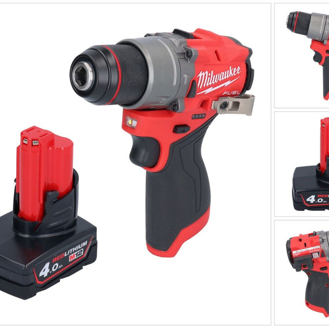 Milwaukee M12 FPD2-401 akumulatorowa wiertarka udarowa 12 V 45 Nm bezszczotkowa + 1x akumulator 4,0 Ah - bez ładowarki