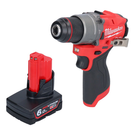 Milwaukee M12 FPD2-601 Perceuse-visseuse à percussion sans fil 12 V 45 Nm Brushless + 1x batterie 6,0 Ah - sans chargeur
