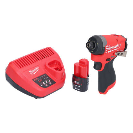 Milwaukee M12 FID2-201 akumulatorowy klucz udarowy 12 V 170 Nm 1/4" bezszczotkowy + 1x akumulator 2,0 Ah + ładowarka