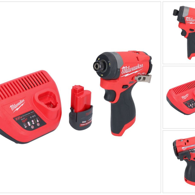 Milwaukee M12 FID2-251 akumulatorowy klucz udarowy 12 V 170 Nm 1/4" bezszczotkowy + 1x akumulator 2,5 Ah + ładowarka
